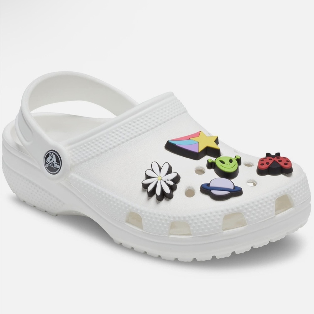 Crocs Jibbitz Kids Mix 5 Pack Charm Set - Ladybug, Flower, Alien, Star & Planet